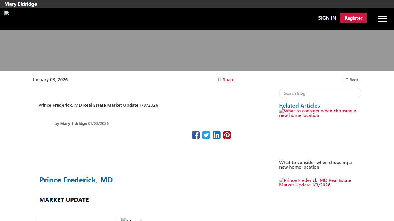 Prince Frederick, MD Real Estate Market Update 1/3/2026 Mary Eldridge Homes for Sale and Rent