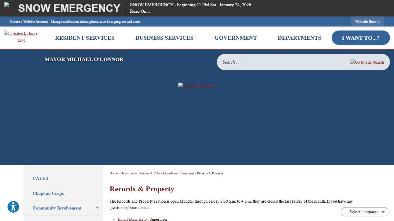 Records & Property The City of Frederick, MD - Official Website